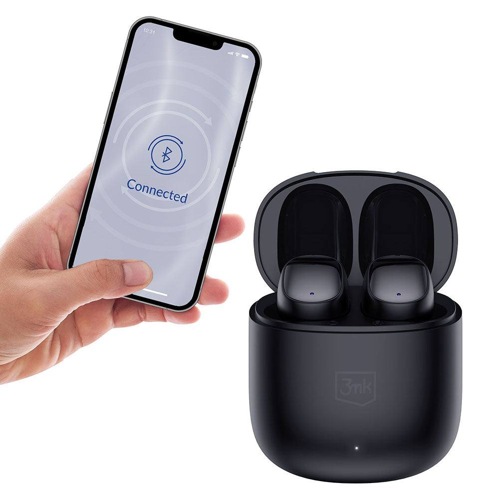 Handsfree Bluetooth 3MK FlowBuds, TWS, Negru