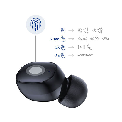 Handsfree Bluetooth 3MK FlowBuds, TWS, Negru
