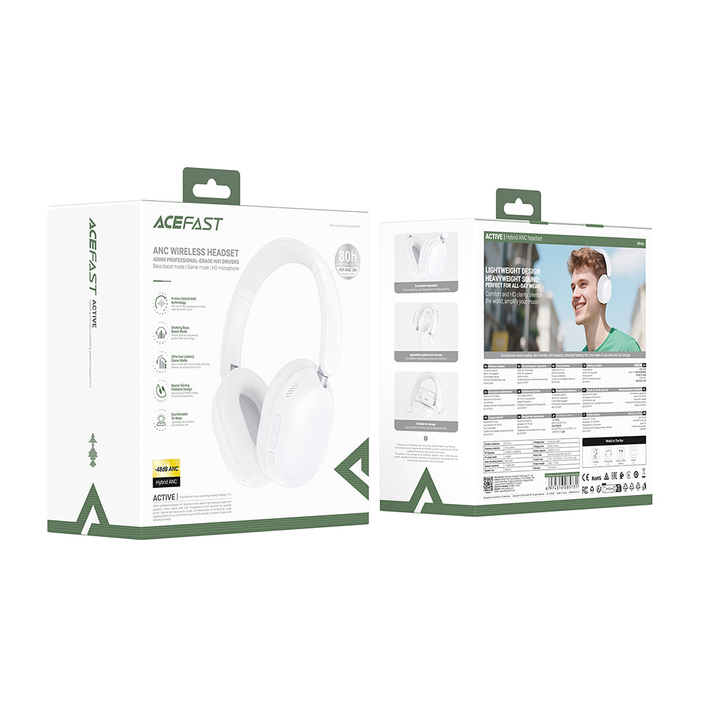 Handsfree Bluetooth Acefast H12, A2DP, ANC, Negru