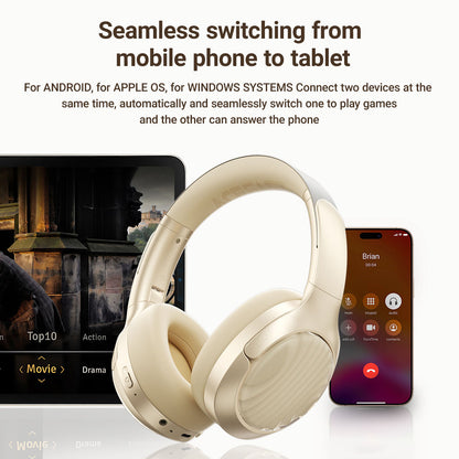 Handsfree Bluetooth Acefast H5, A2DP, ANC, Alb