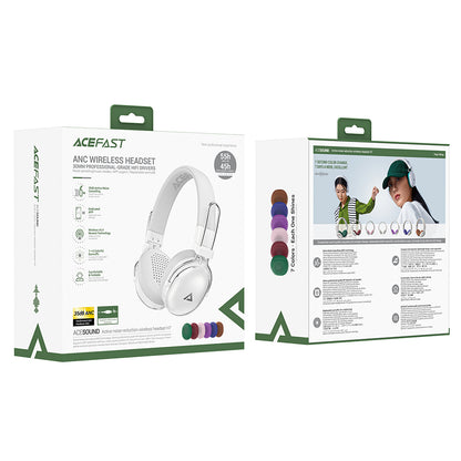 Handsfree Bluetooth Acefast H7, A2DP, ANC, Alb