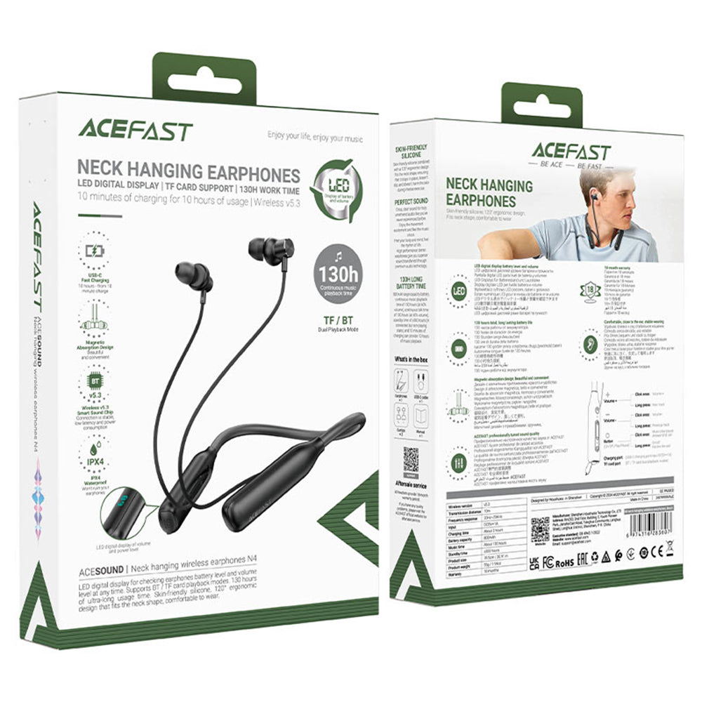 Handsfree Bluetooth Acefast N4, A2DP, Negru