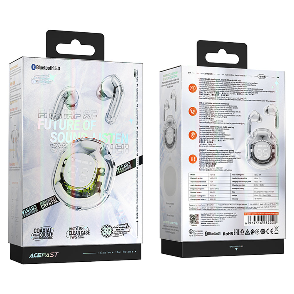 Handsfree Bluetooth Acefast T8, TWS, Alb