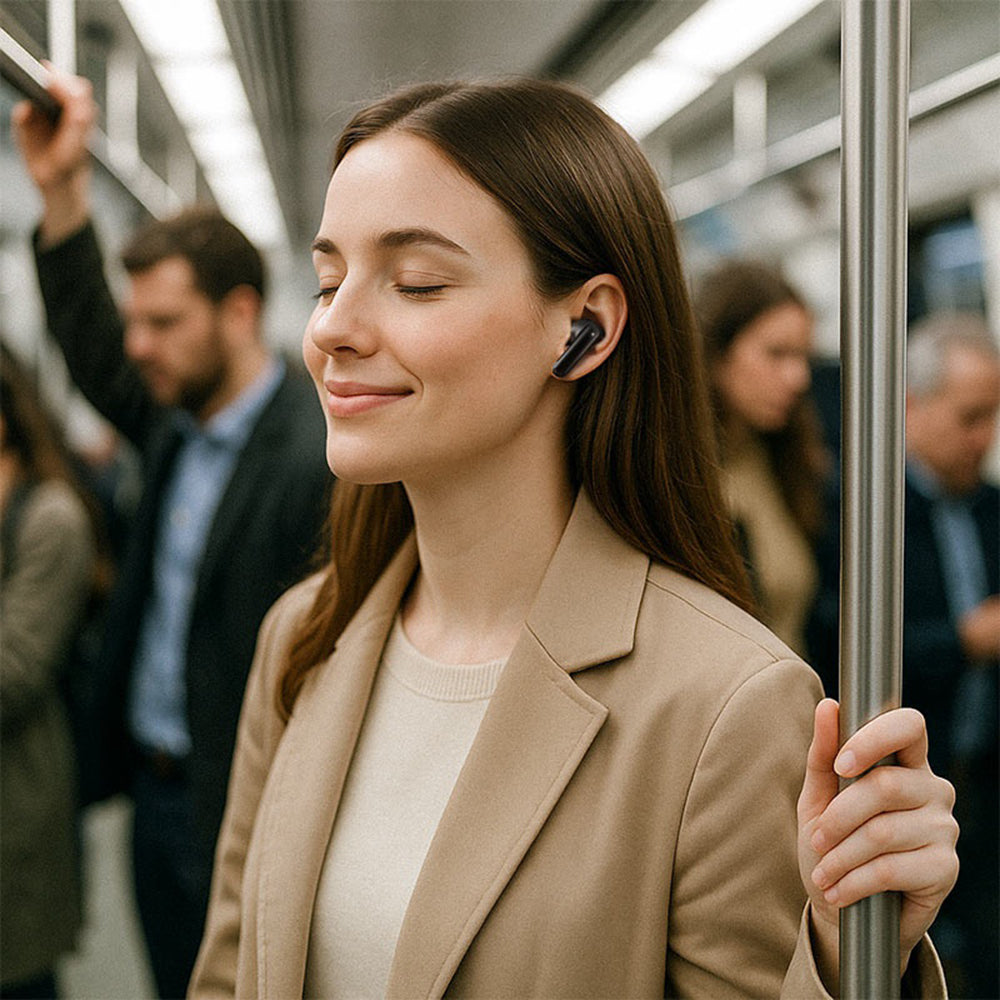 Handsfree Bluetooth Acefast W5, TWS, ANC, Negru