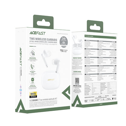 Handsfree Bluetooth Acefast W7, TWS, Alb