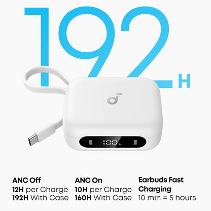 Handsfree Bluetooth Anker P41i, TWS, ANC, Alb A3937G21