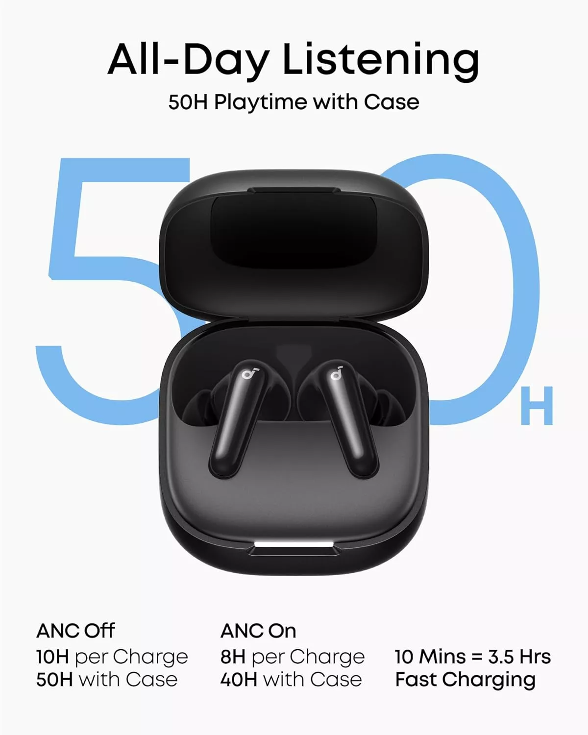 Handsfree Bluetooth Anker SoundCore R60i, TWS, ANC, Negru D1202G11