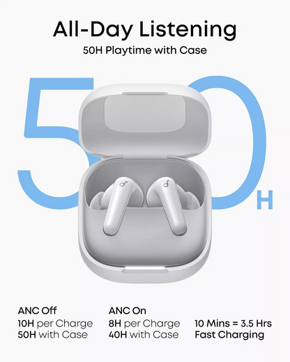 Handsfree Bluetooth Anker Soundcore R60i, TWS, ANC, Alb D1202G21