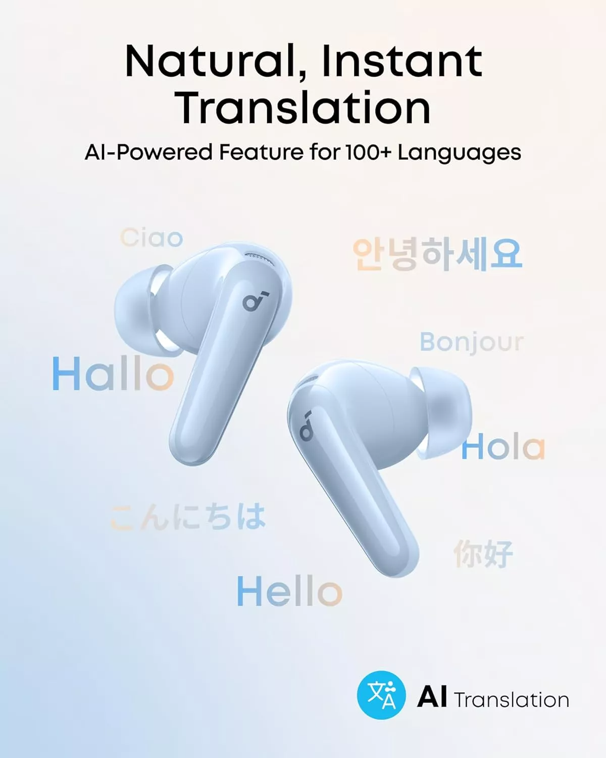 Handsfree Bluetooth Anker Soundcore R60i, TWS, ANC, Albastru D1202G31