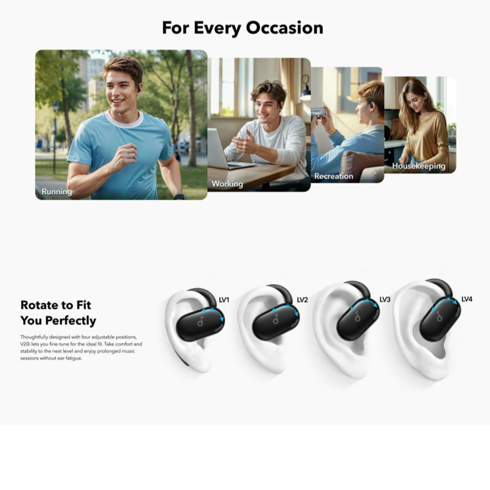Handsfree Bluetooth Anker SoundCore V20i, TWS, Alb A3876G21