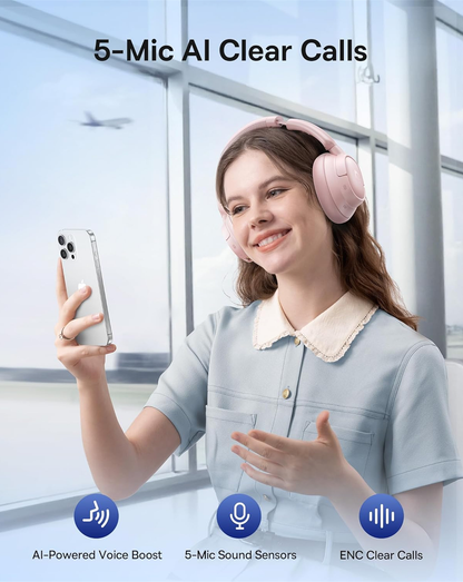 Handsfree Bluetooth Baseus Bass BH1 NC, MultiPoint, A2DP, ANC, Roz A0203704