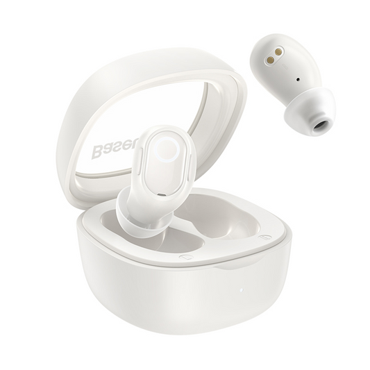 Handsfree Bluetooth Baseus Bowie WM02, TWS, Alb, Resigilat NGTW370202