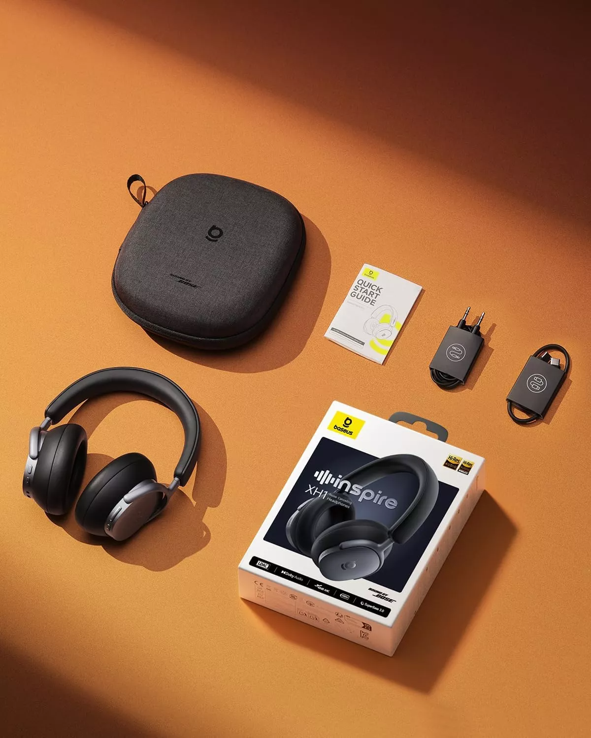 Handsfree Bluetooth Baseus Inspire XH1 Sound by Bose, A2DP, ANC, Negru A00085701123-00