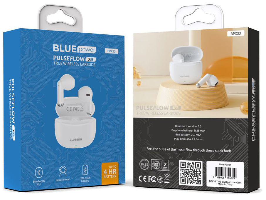 Handsfree Bluetooth Blue Power BPX33, TWS, Alb