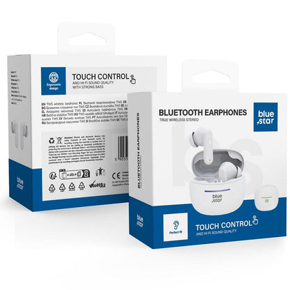 Handsfree Bluetooth Blue Star BK44, TWS, Alb