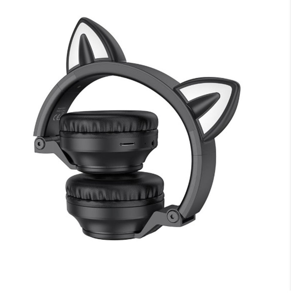 Handsfree Bluetooth Borofone BO18 Cat Ear, A2DP, Negru