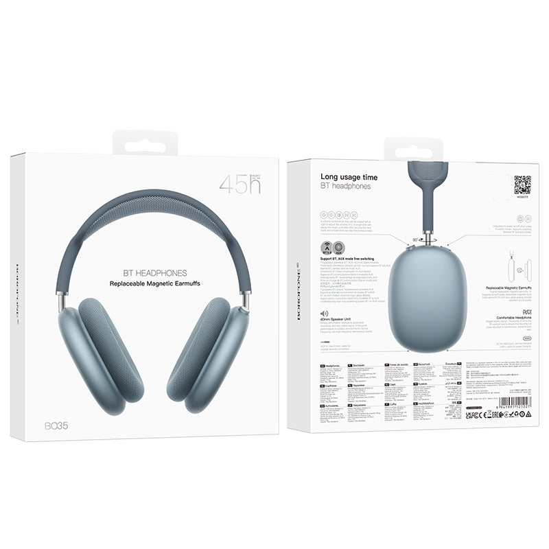 Handsfree Bluetooth Borofone BO35 Adorable, A2DP, Albastru
