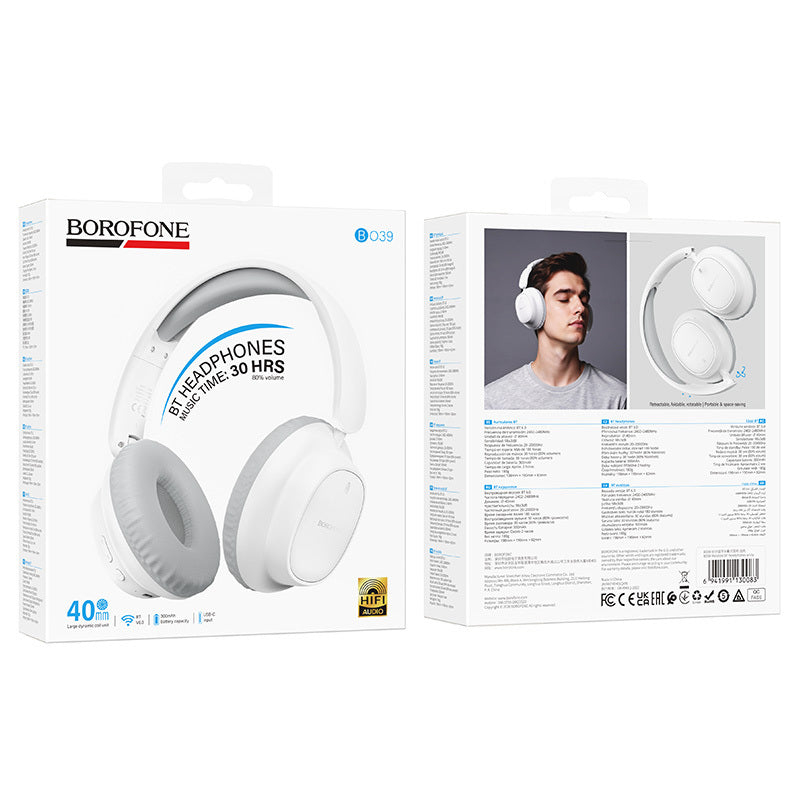 Handsfree Bluetooth Borofone BO39 Melotide, A2DP, Alb