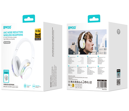 Handsfree Bluetooth BWOO BO-BW587, A2DP, ANC, Alb