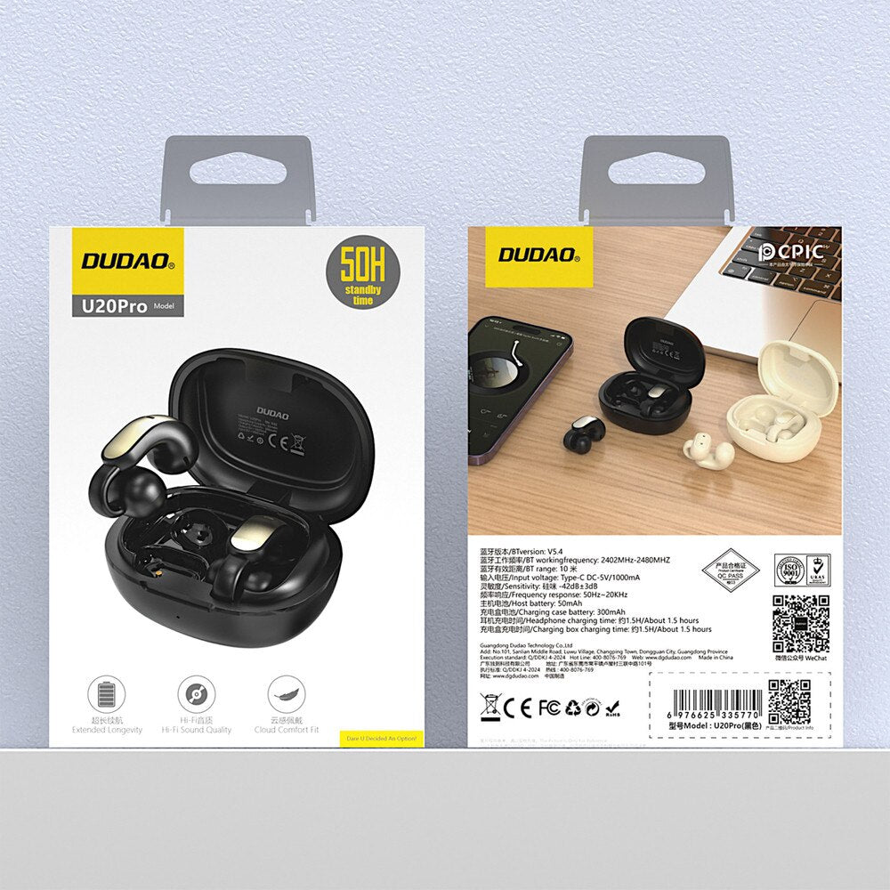 Handsfree Bluetooth Dudao U20, TWS, Negru