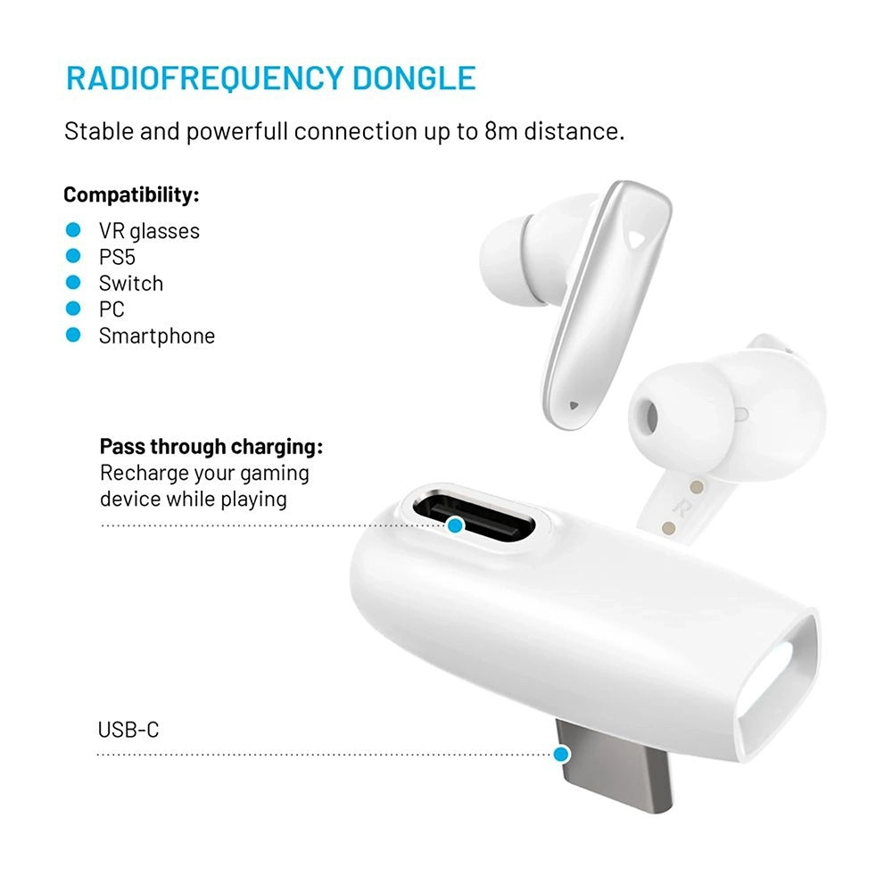 Handsfree Bluetooth Fixed Pods, TWS, Alb