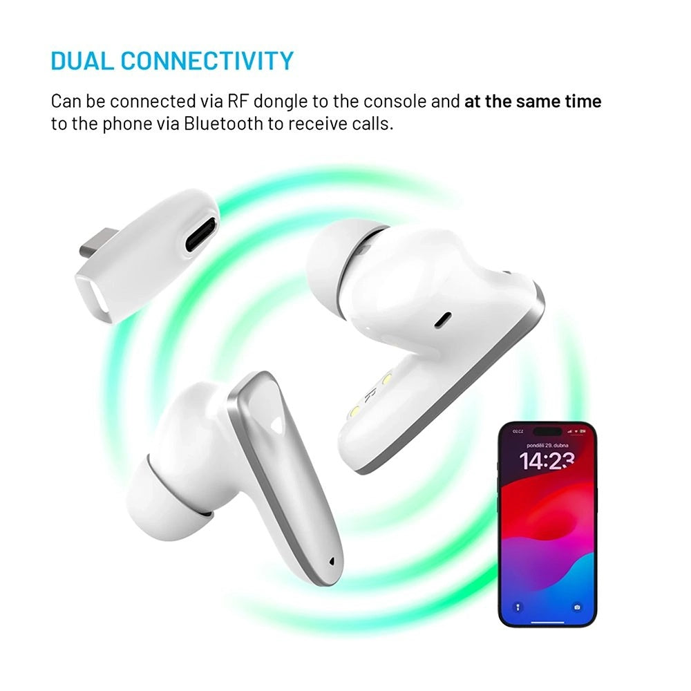 Handsfree Bluetooth Fixed Pods, TWS, Alb
