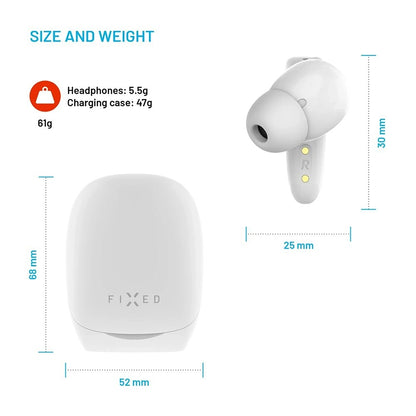 Handsfree Bluetooth Fixed Pods, TWS, Alb