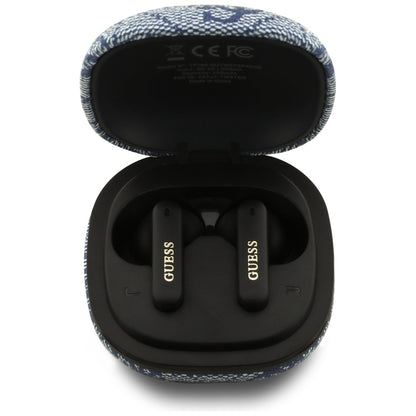 Handsfree Bluetooth Guess 4G Classic Metal Logo, TWS, Albastru