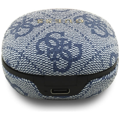 Handsfree Bluetooth Guess 4G Classic Metal Logo, TWS, Albastru