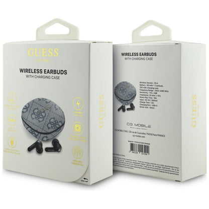 Handsfree Bluetooth Guess 4G Classic Metal Logo, TWS, Albastru