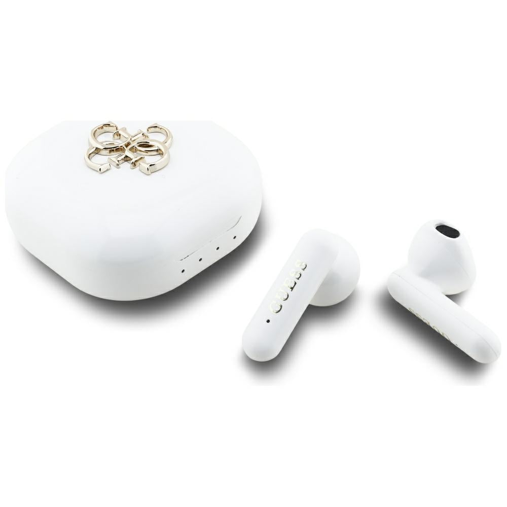 Handsfree Bluetooth Guess 4G Metal Logo, TWS, Alb