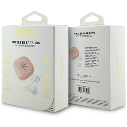 Handsfree Bluetooth Guess 4G Metal Logo, TWS, Roz