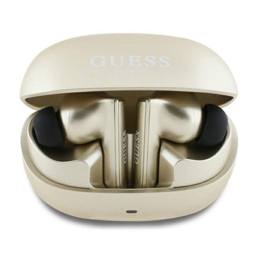Handsfree Bluetooth Guess Capsule Printed Logo, TWS, ANC, Auriu