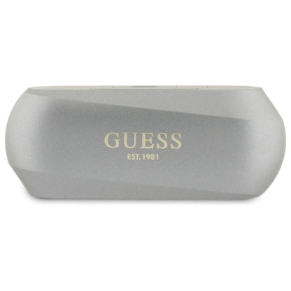 Handsfree Bluetooth Guess Elongated Metallic Printed Logo, TWS, Gri