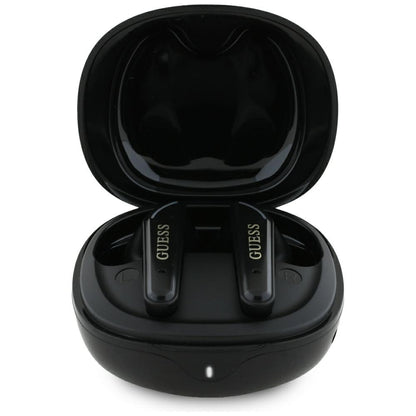 Handsfree Bluetooth Guess Flat Classic Logo Electroplated, TWS, Negru