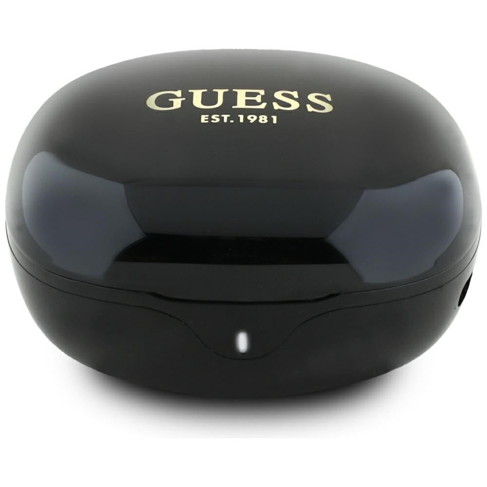 Handsfree Bluetooth Guess Flat Classic Logo Electroplated, TWS, Negru