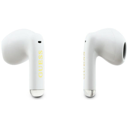 Handsfree Bluetooth Guess Glossy Gold Line Classic, TWS, Alb