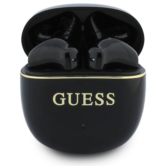 Handsfree Bluetooth Guess Glossy Gold Line Classic, TWS, Negru