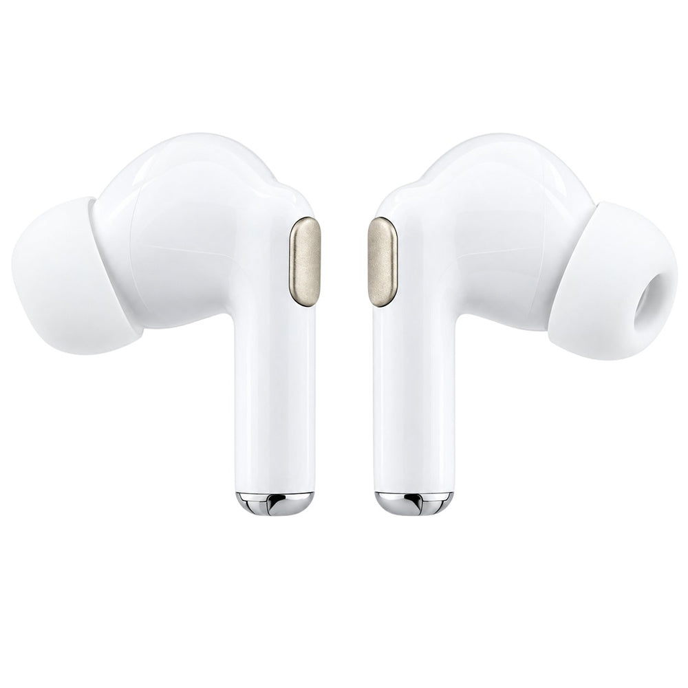 Handsfree Bluetooth Guess Glossy Gold Line Printed Classic Logo, TWS, Alb