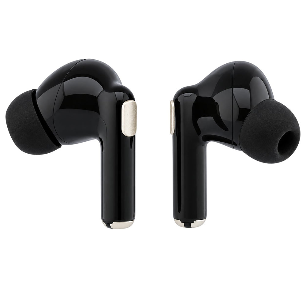 Handsfree Bluetooth Guess Glossy Gold Line Printed Classic Logo, TWS, Negru
