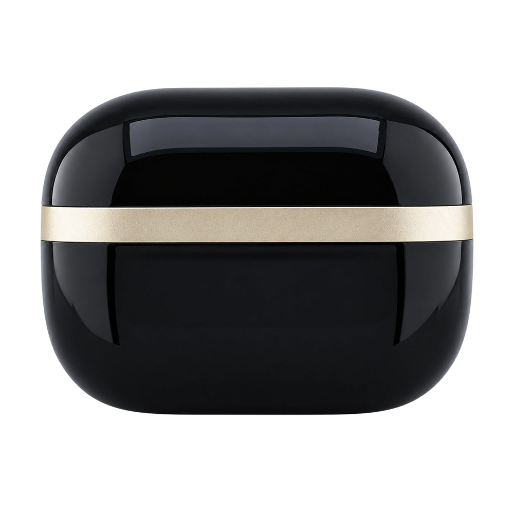 Handsfree Bluetooth Guess Glossy Gold Line Printed Classic Logo, TWS, Negru