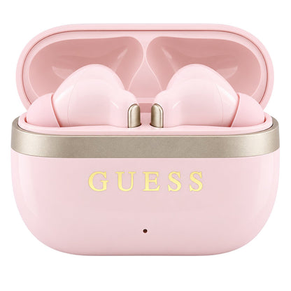Handsfree Bluetooth Guess Glossy Gold Line Printed Classic Logo, TWS, Roz