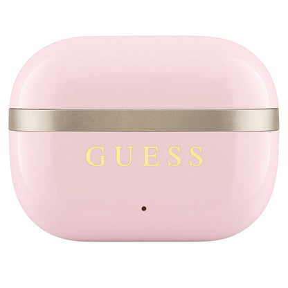 Handsfree Bluetooth Guess Glossy Gold Line Printed Classic Logo, TWS, Roz
