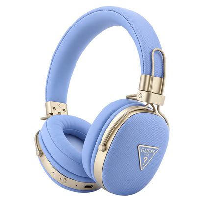 Handsfree Bluetooth Guess Grained Triangle Logo, A2DP, Albastru