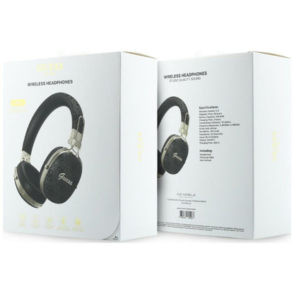 Handsfree Bluetooth Guess Metal 4G Script Logo, A2DP, Negru