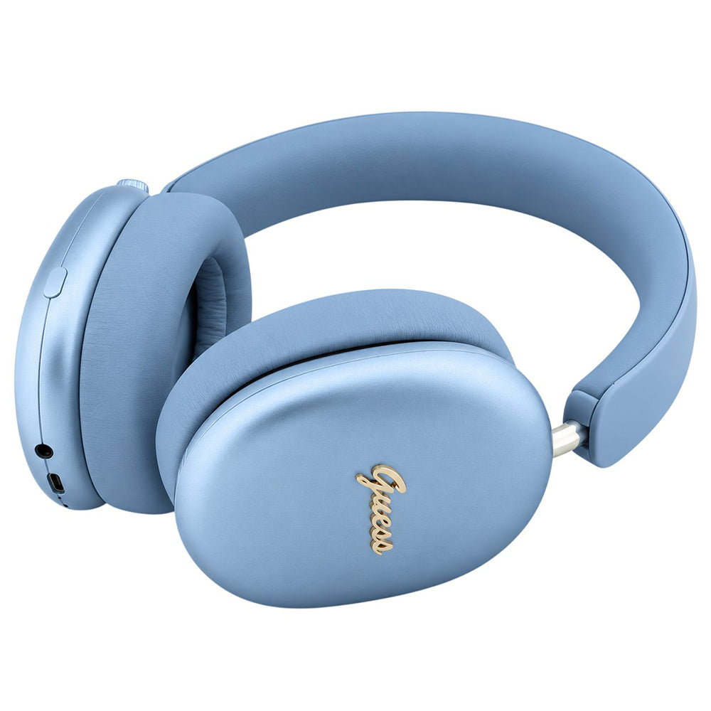 Handsfree Bluetooth Guess Metal Script Logo, A2DP, Albastru