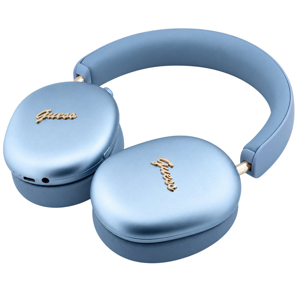 Handsfree Bluetooth Guess Metal Script Logo, A2DP, Albastru