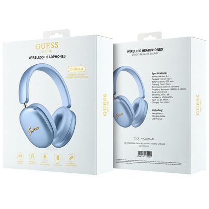 Handsfree Bluetooth Guess Metal Script Logo, A2DP, Albastru