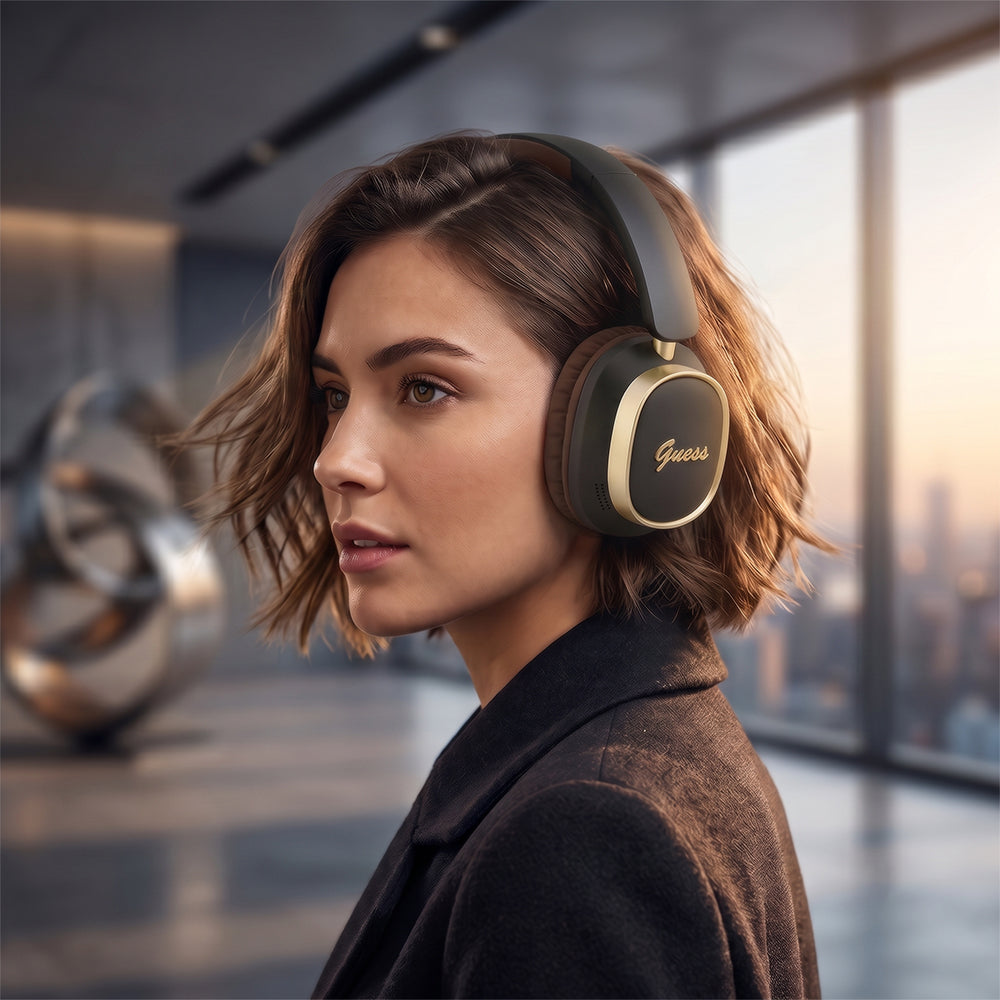 Handsfree Bluetooth Guess Rectangle Metal Script, A2DP, Maro