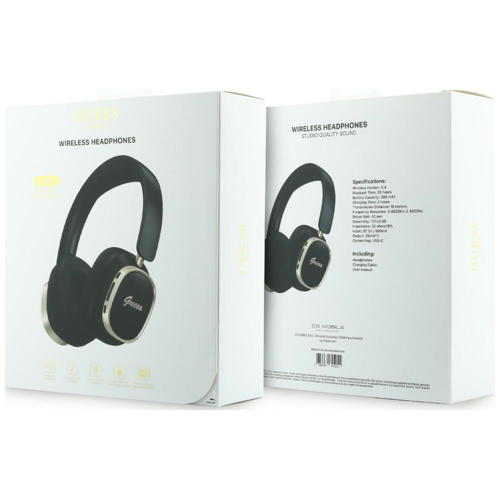 Handsfree Bluetooth Guess Rectangle Metal Script, A2DP, Negru